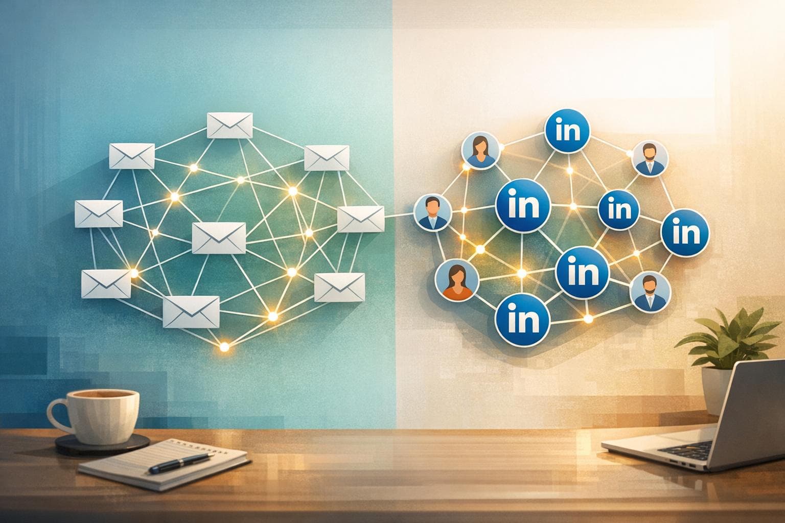 Correo electrónico frente a LinkedIn para flujos de trabajo de fomento de clientes potenciales
